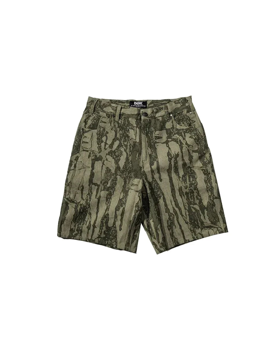 DGK 'Cortex' Baggy Canvas Shorts - Bark Camo