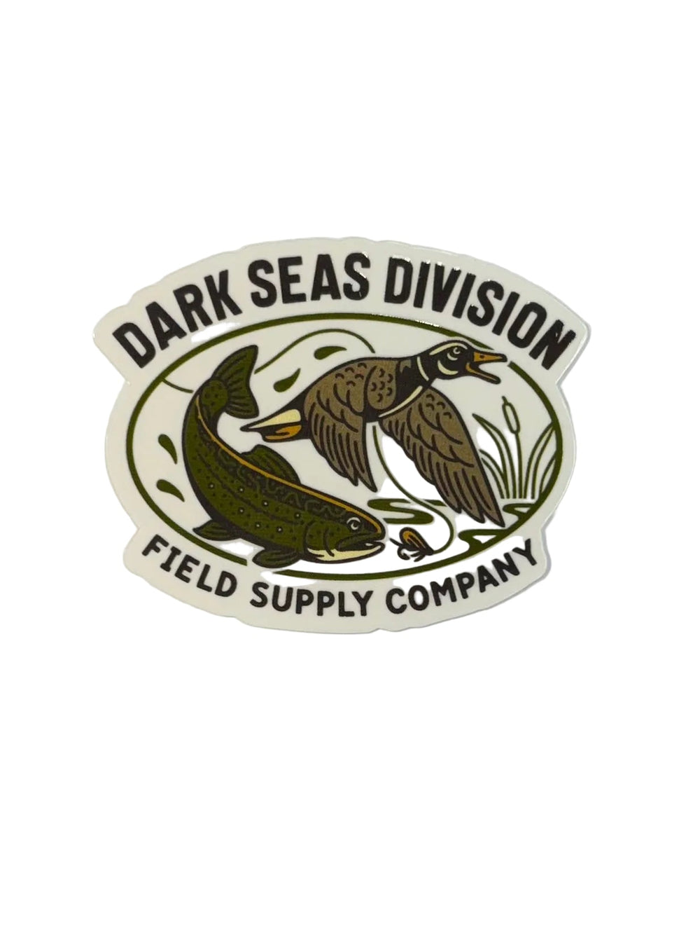 Dark Seas 'Field Supply' Sticker - Khaki