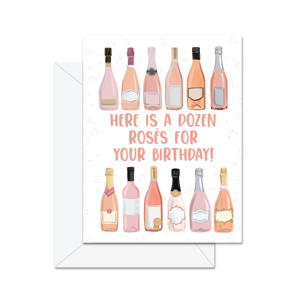 Une douzaine de roses pour votre anniversaire ! - Carte de vœux