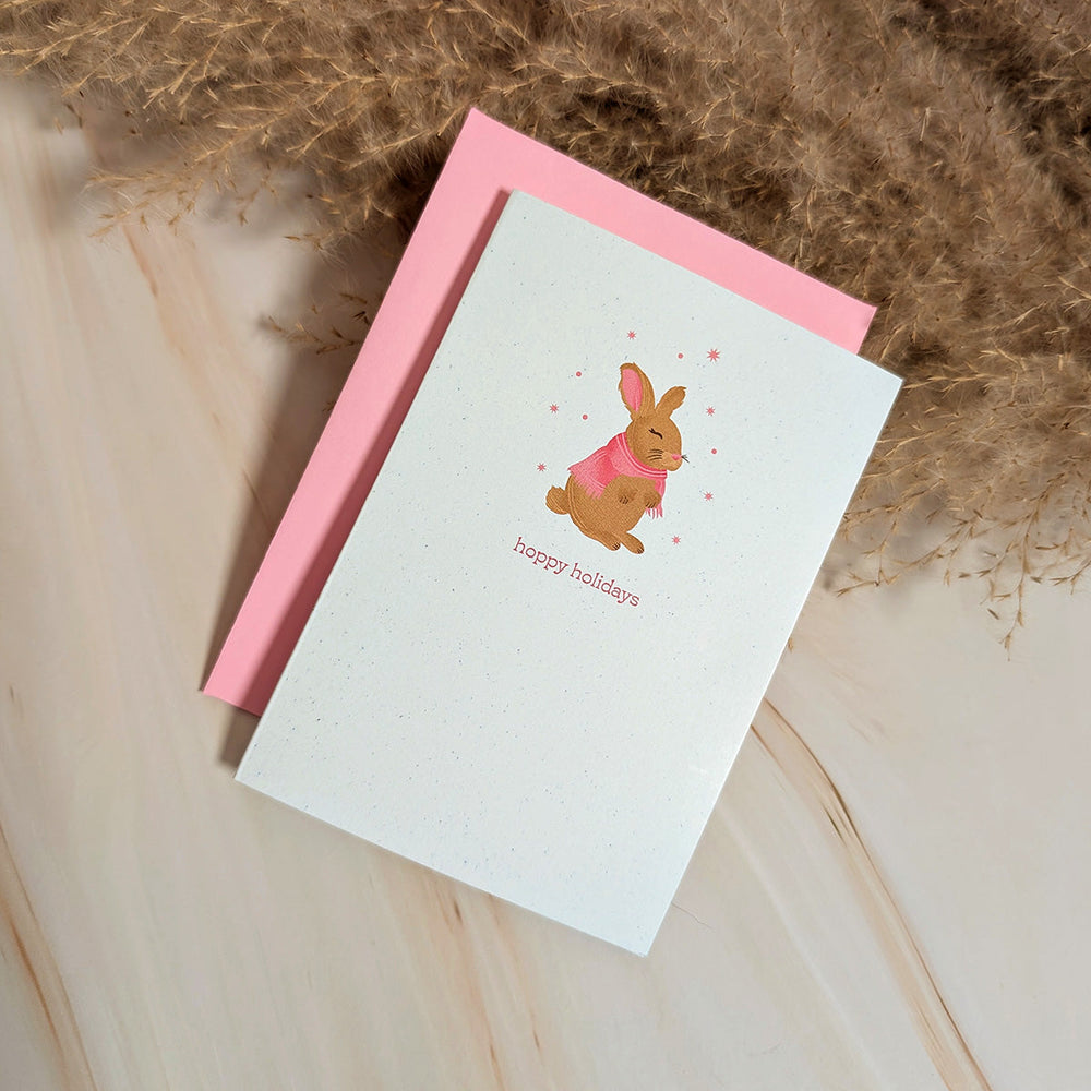 Mini carte lapin Joyeuses Fêtes