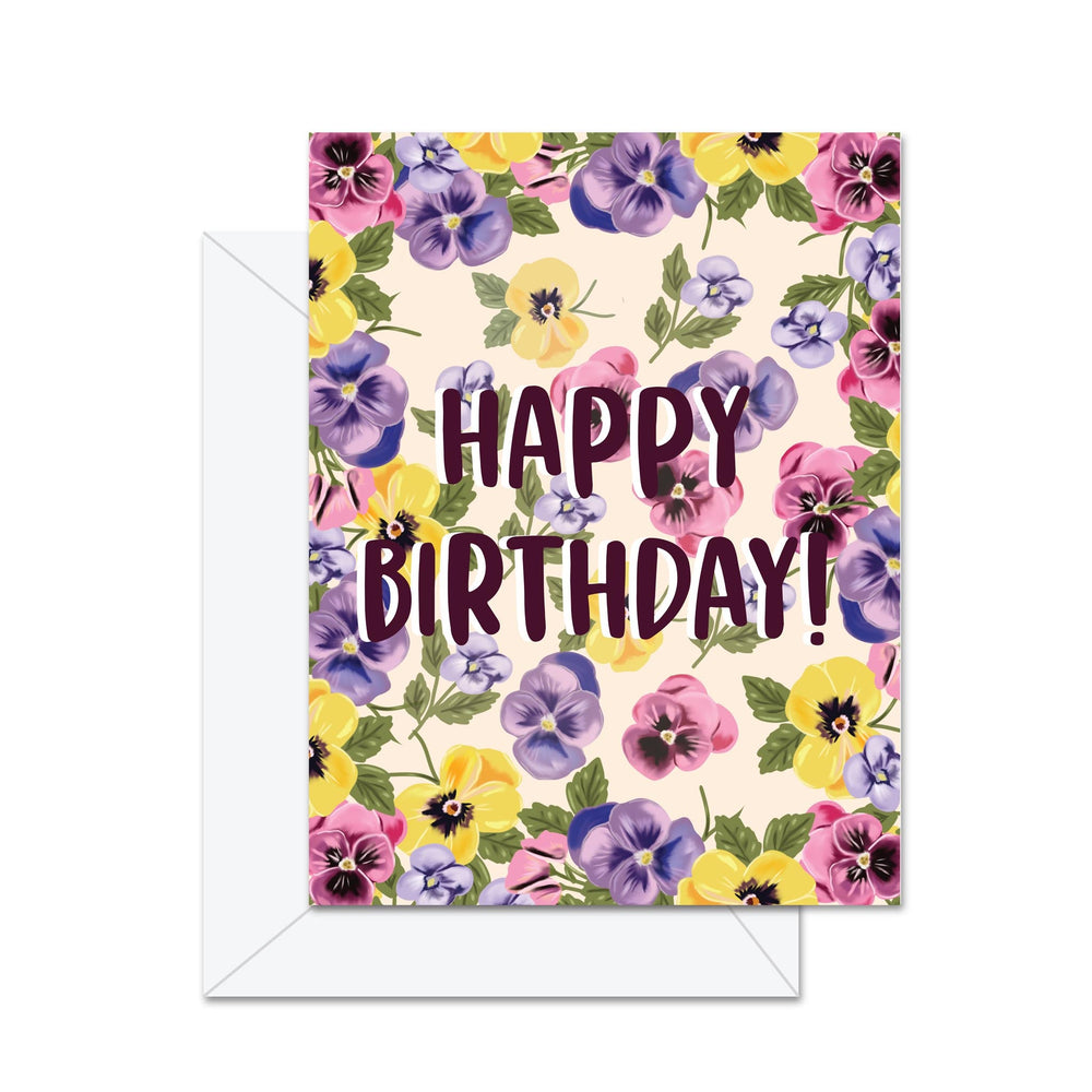 Joyeux Anniversaire (Pensées) - Carte de Vœux