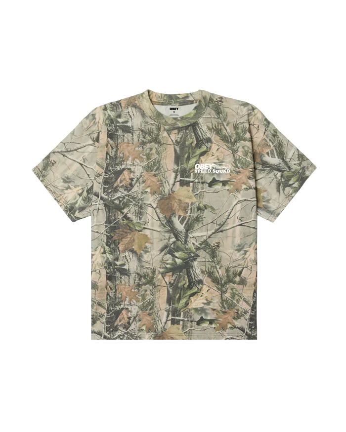 Obey T-shirt Poids Lourd 'Speed Squad' - Camo Feuille