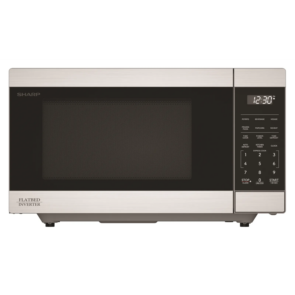 Sharp SMC1174KSC Carousel Countertop Microwave Oven with Inverter Technology – 1.1 cu. ft. 1100W Stainless Steel