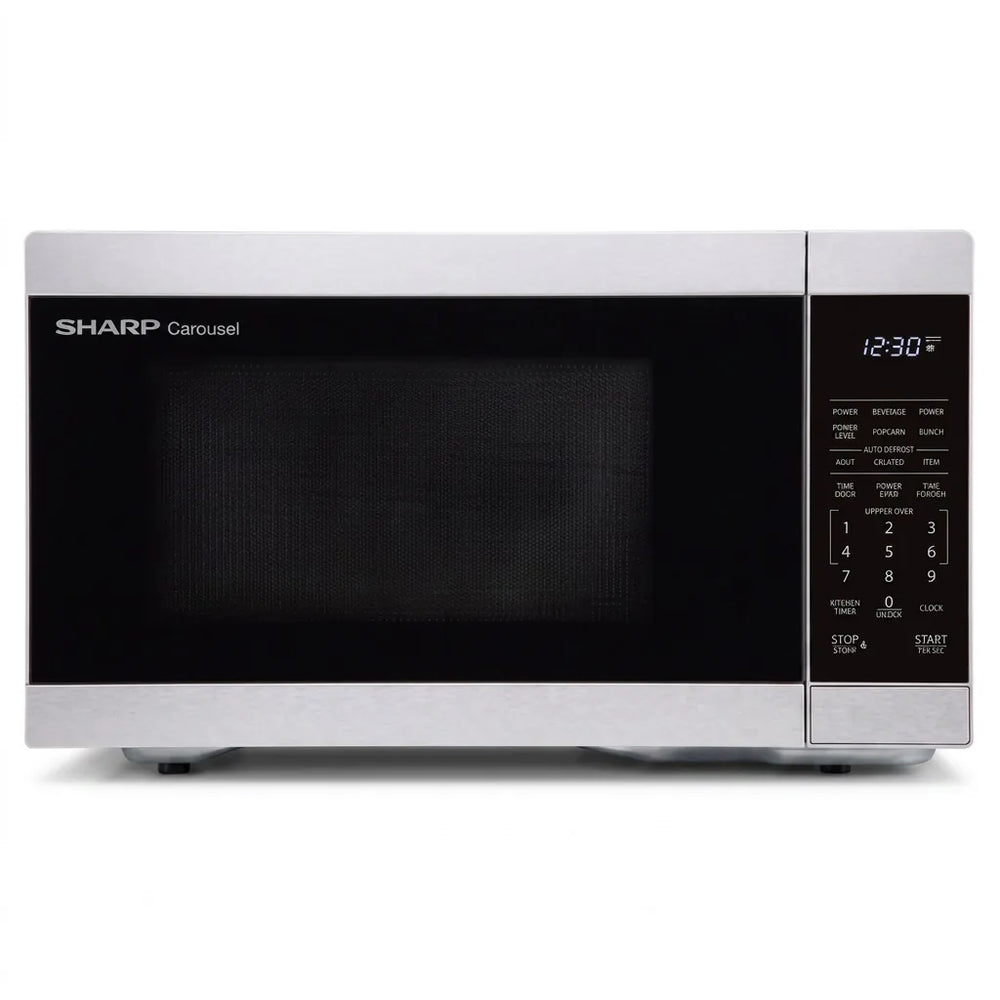SHARP SMC1162KSC 1.1 cu. ft. Countertop Microwave on a pure white background.