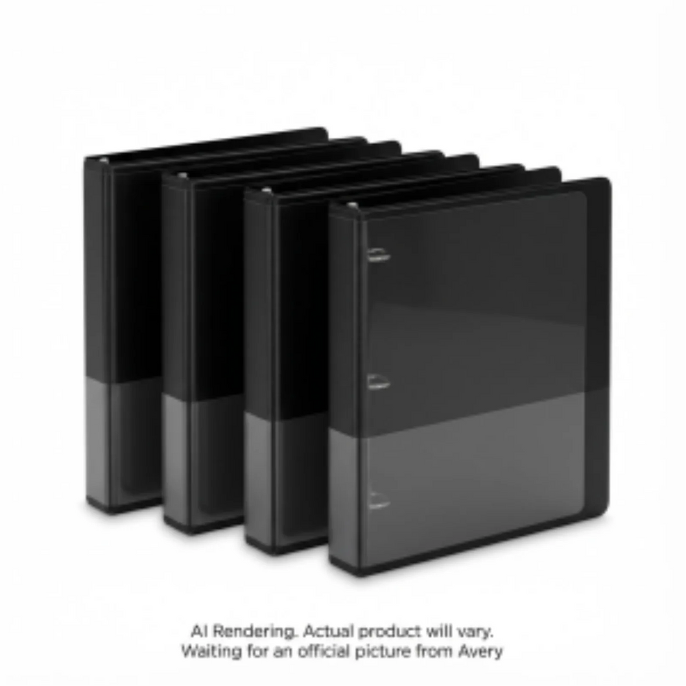 Avery View 4-Pack of 1" Durable View Binder, Black, Gap Free D-Ring, 220 sheet capacity