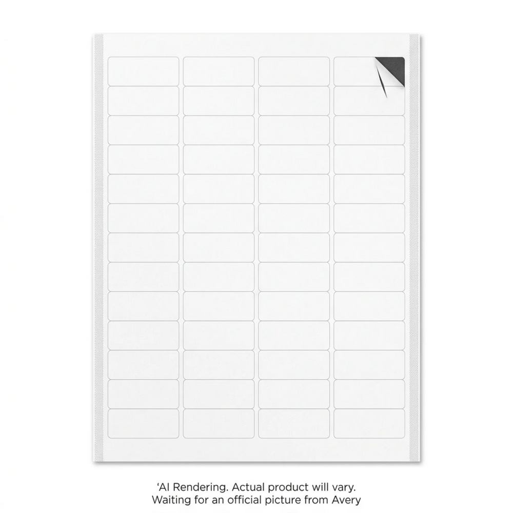 Laser Waterproof Labels, ?" x 1¾", Permanent, White, 50 sheets/pkg, 3000 labels/pkg