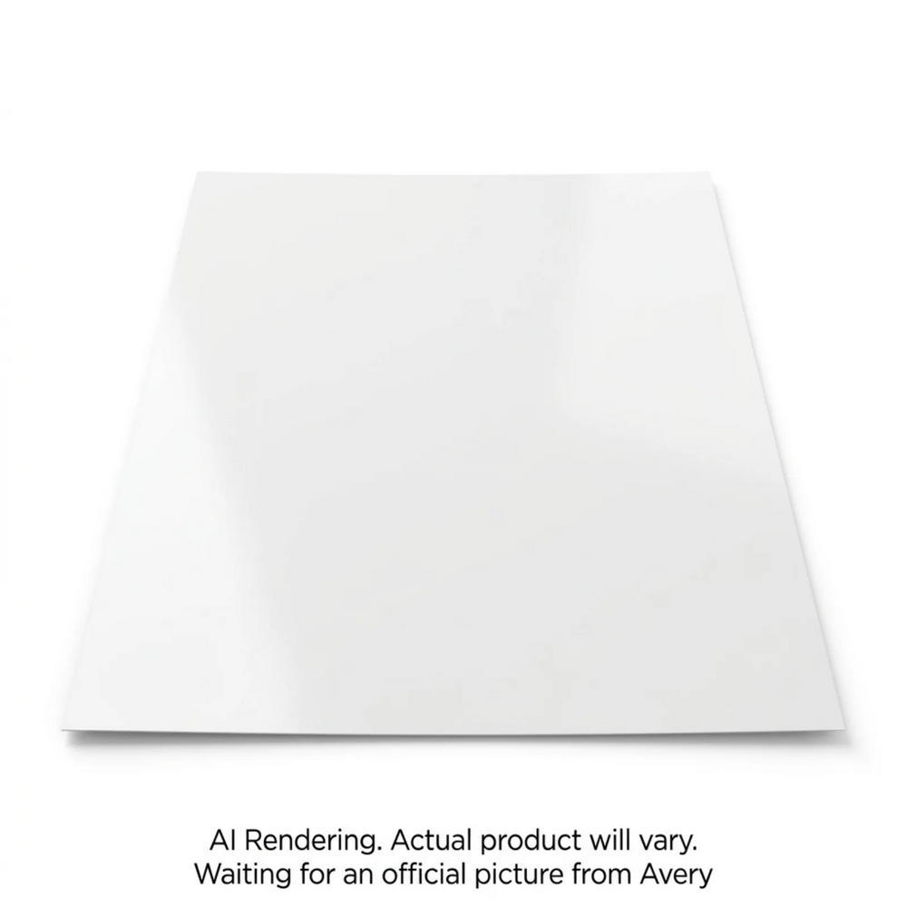 Avery Laser/Inkjet Glossy White Labels, 8-1/2" x 11", Permanent, 6 sheets/pkg, 6 labels/pkg