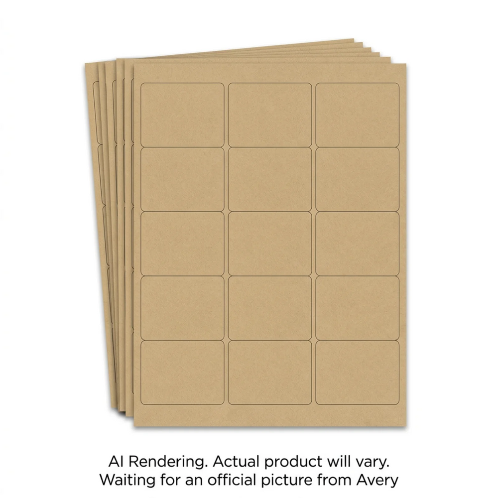 Avery Laser/Inkjet Kraft Brown Labels, 2" x 4", Permanent, 15 sheets/pkg, 150 labels/pkg
