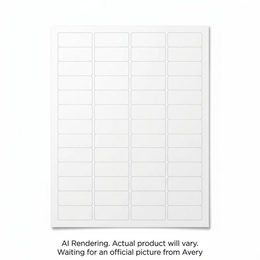 Avery Laser/Inkjet Matte White Labels, 1" x 2-5/8", Permanent, 15 sheets/pkg, 240 labels/pkg