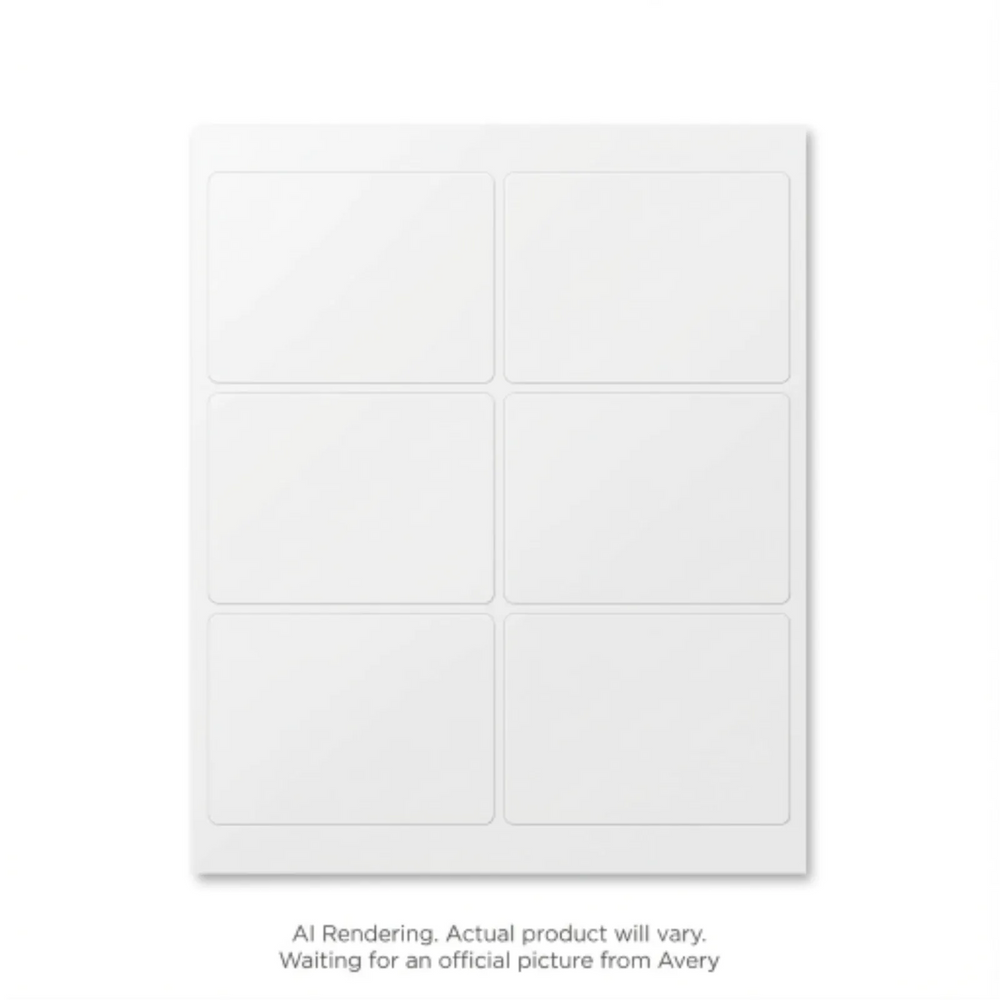 Avery Laser Waterproof Labels, 3?" x 4", Permanent, White, 10 sheets/env, 60 labels/env