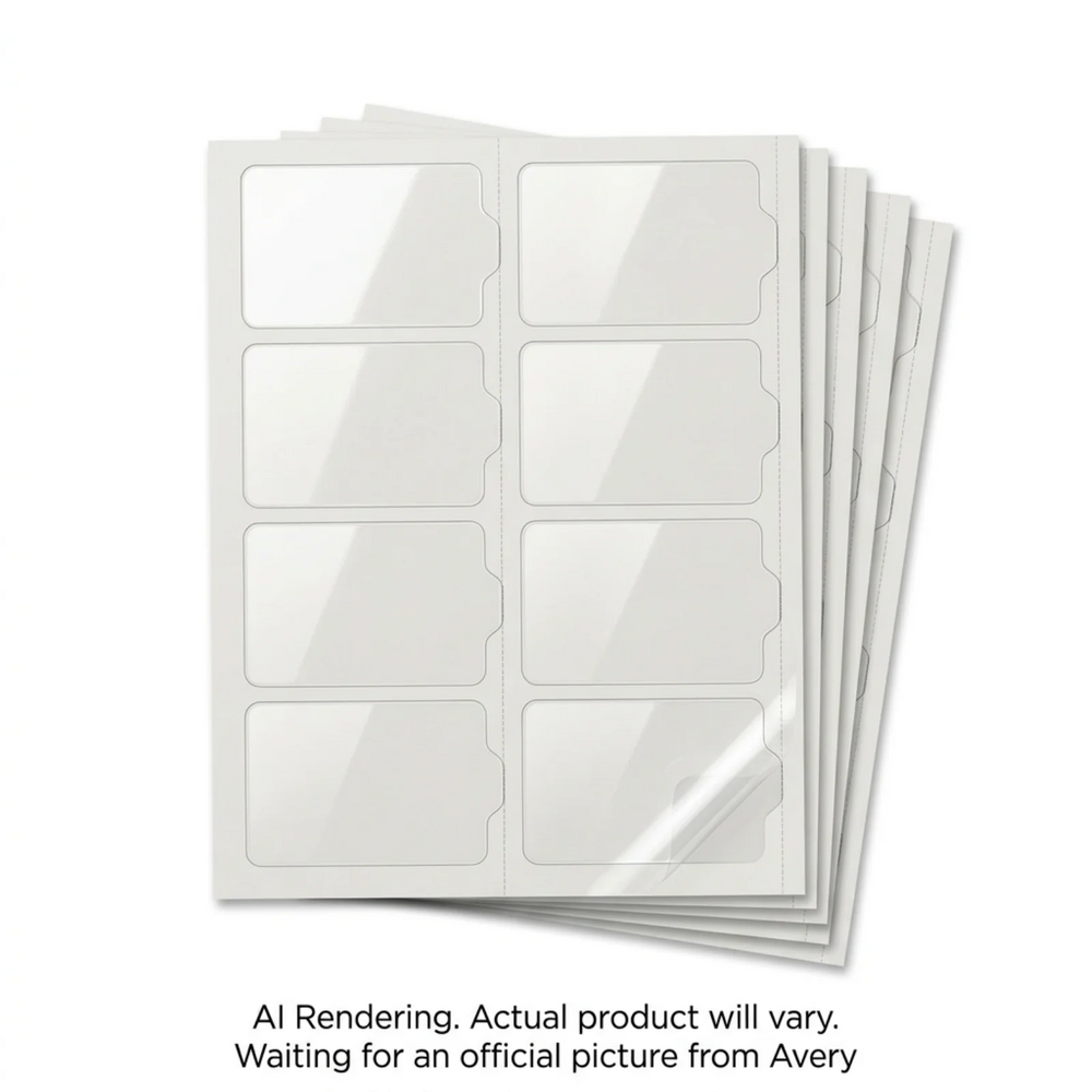 Avery Laser/Inkjet Glossy Clear Labels, 2" x 3", Permanent, 5 sheets/pkg, 40 labels/pkg