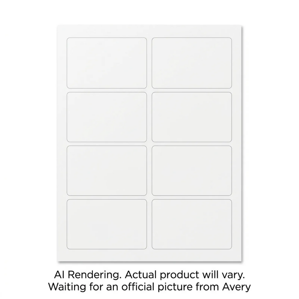 Avery Laser/Inkjet Matte White Labels, 2-1/2" x 3-3/4", Permanent, 15 sheets/pkg, 120 labels/pkg