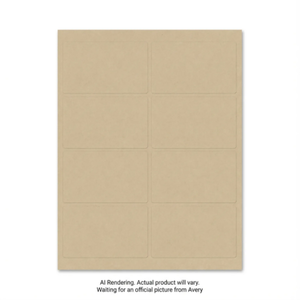Avery Laser/Inkjet Hemp Lid Seal Labels, 1½" x 4", Permanent, 10 sheets/env, 90 labels/env