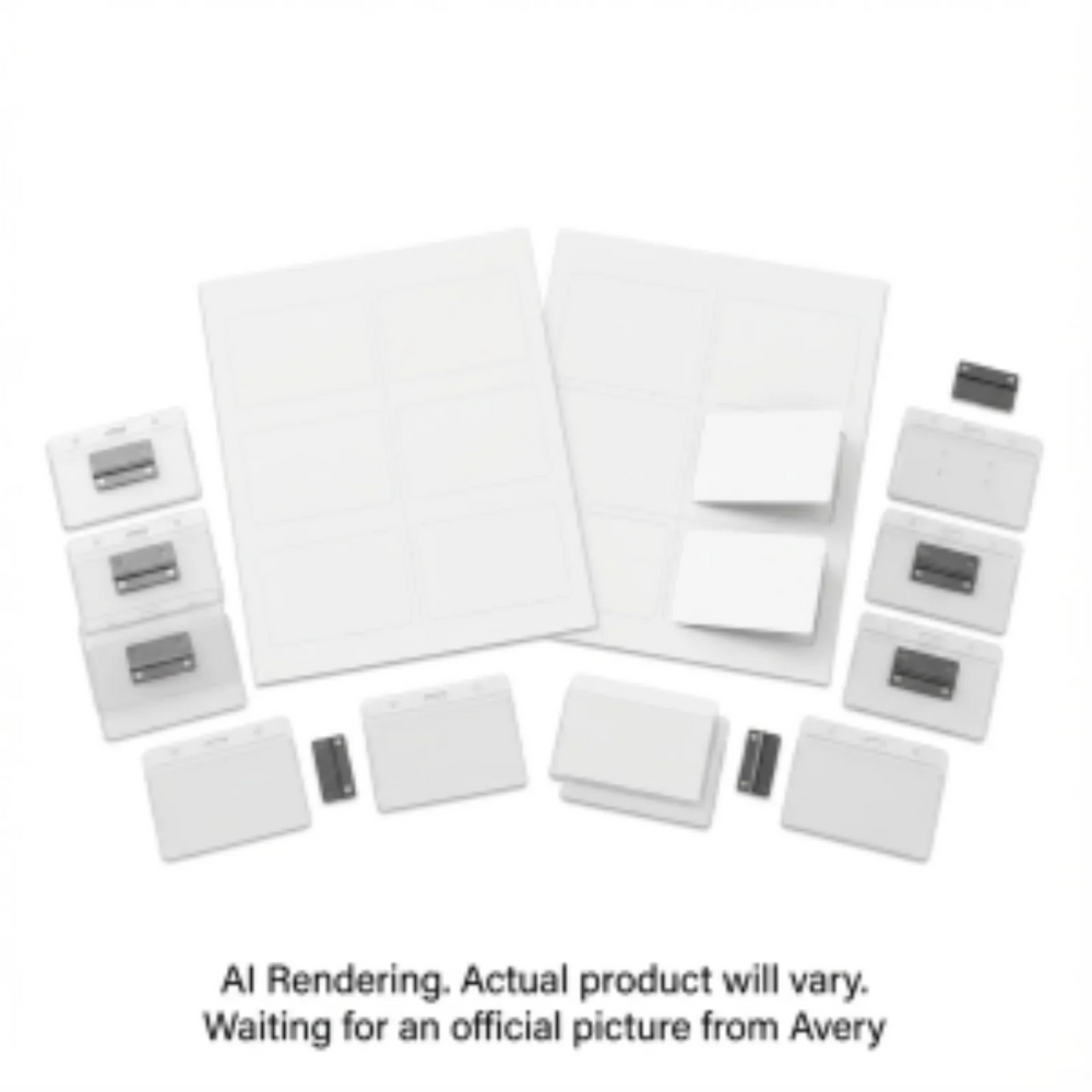 Avery Laser/Inkjet Magnetic Style 3" x 4" Name Badge Kit (Inserts, Holders), 12/box