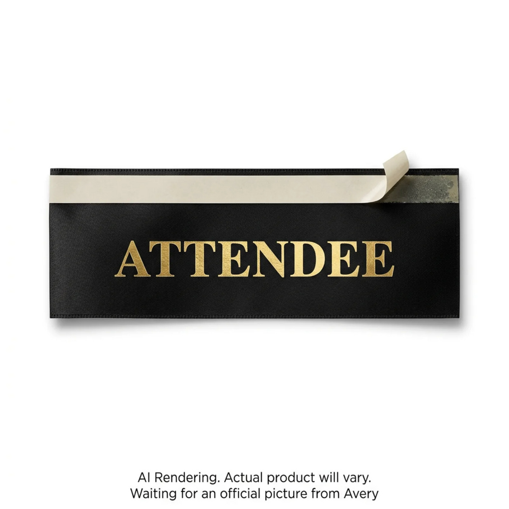 ATTENDEE Stack-A-Ribbon®, Black, 4" x 1?", 25/pkg