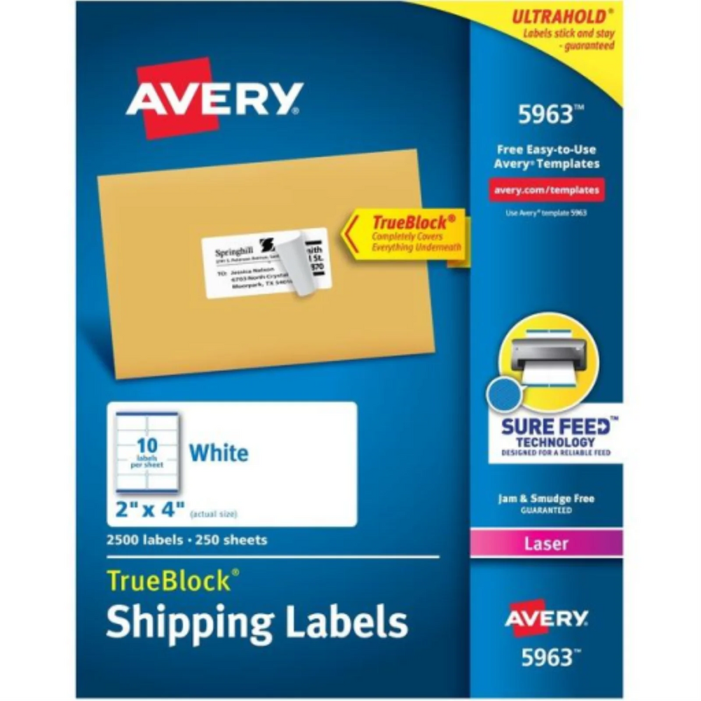5963 WHITE, TRUEBLOCK, 4" X 2", PERMANENT, 250 SHEETS/BOX,