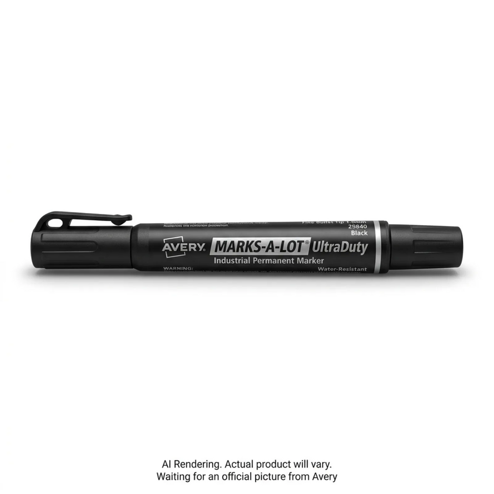 Marks-A-Lot 1 mm Bullet Tip Markers 12/box, Black, Permanent Ink