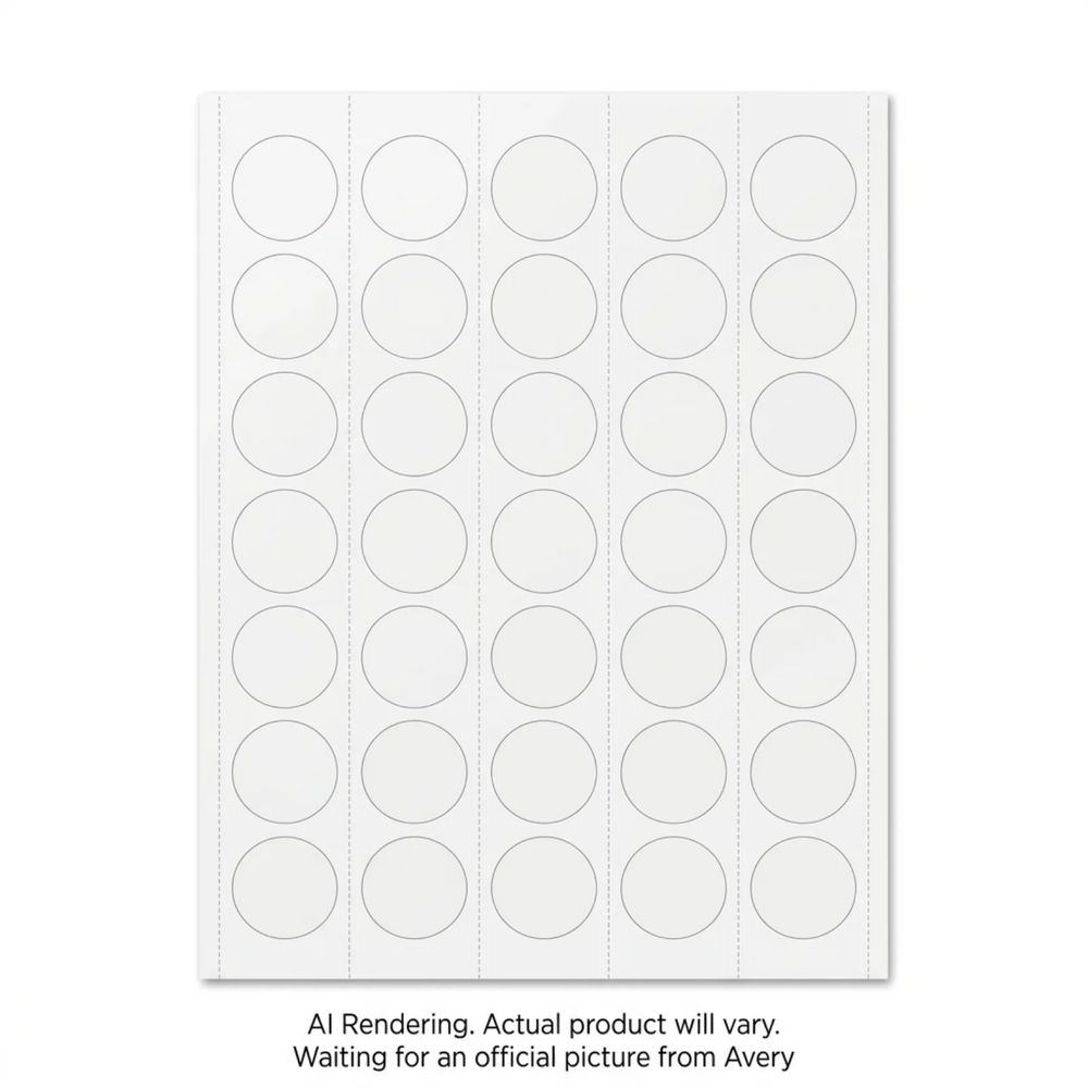 Laser/Inkjet Clear Round Labels w Easy Peel®, 1" Diam., Permanent, 10 sheets/env, 480 labels/env