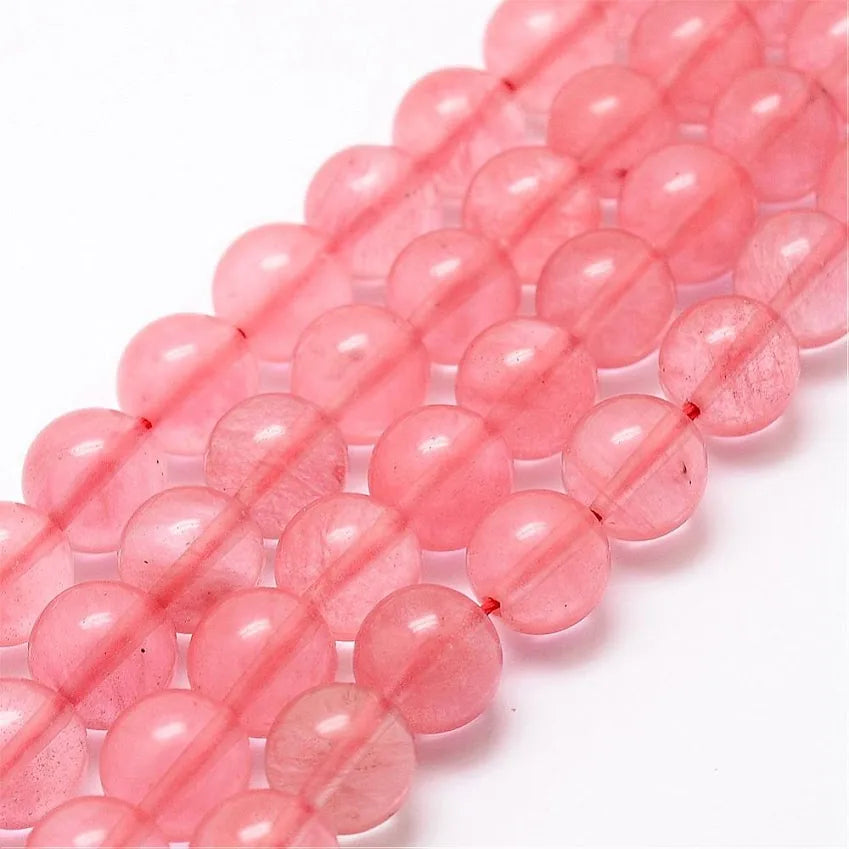 Perle de verre quartz cerise