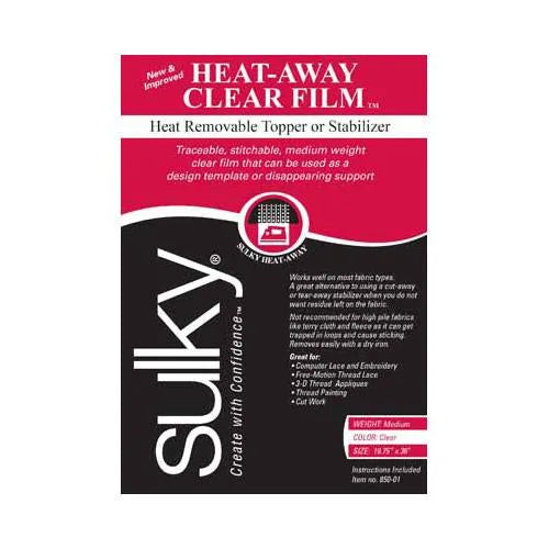 SULKY Heat-Away - Transparent - emballage de 50 x 91cm (20" x 36")