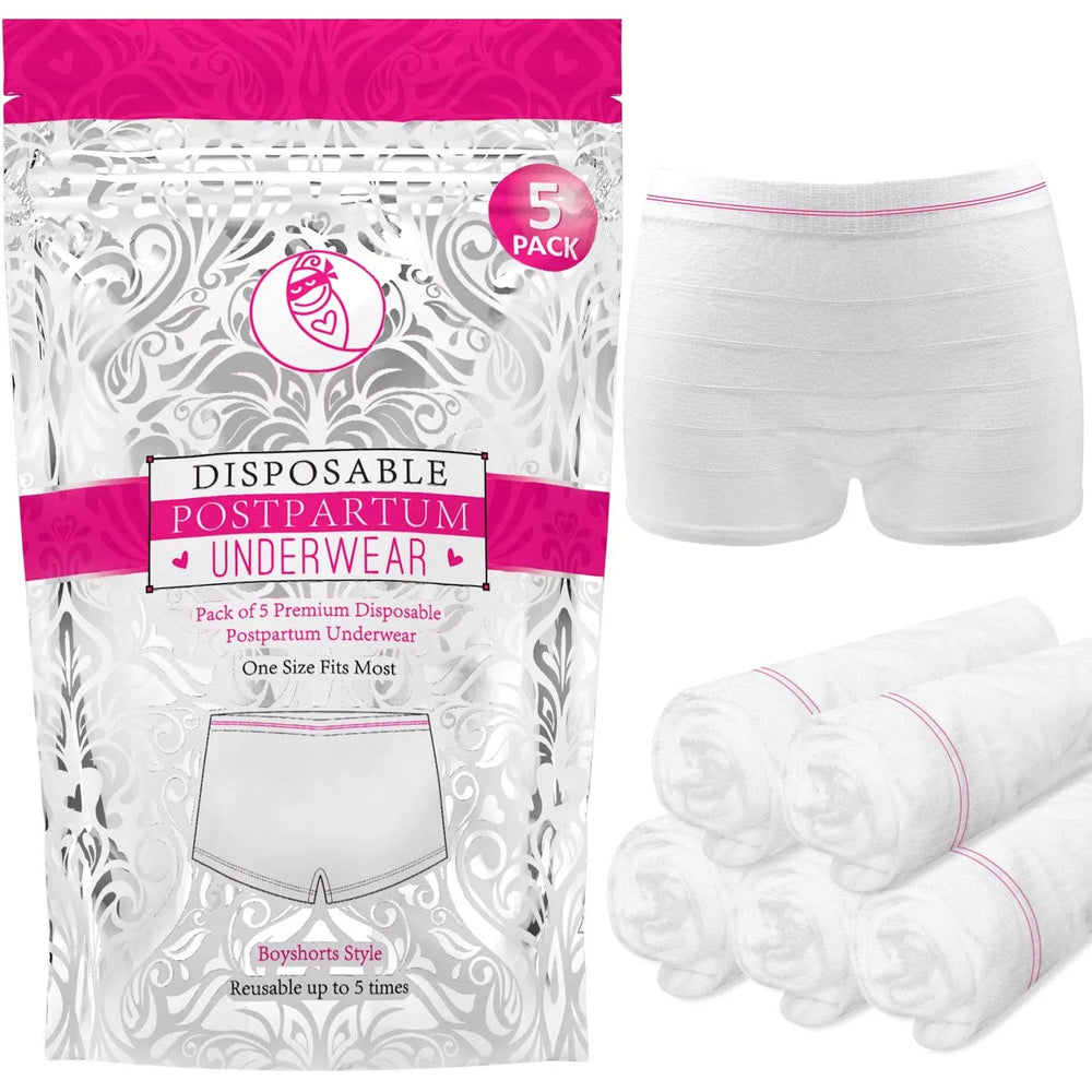 Ensemble de 5 culottes jetables post-partum (sans coussinet)