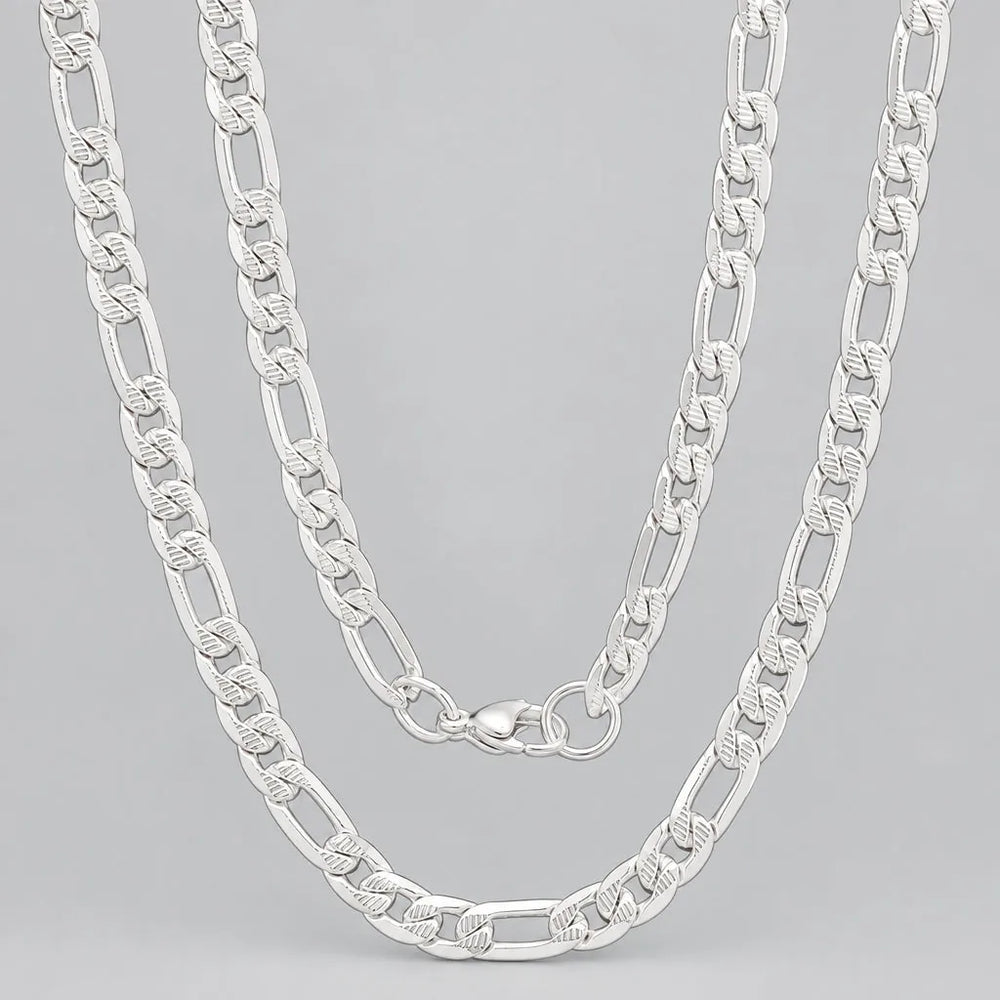 Collier style motard à chaîne Figaro en acier inoxydable pour hommes, 6 mm