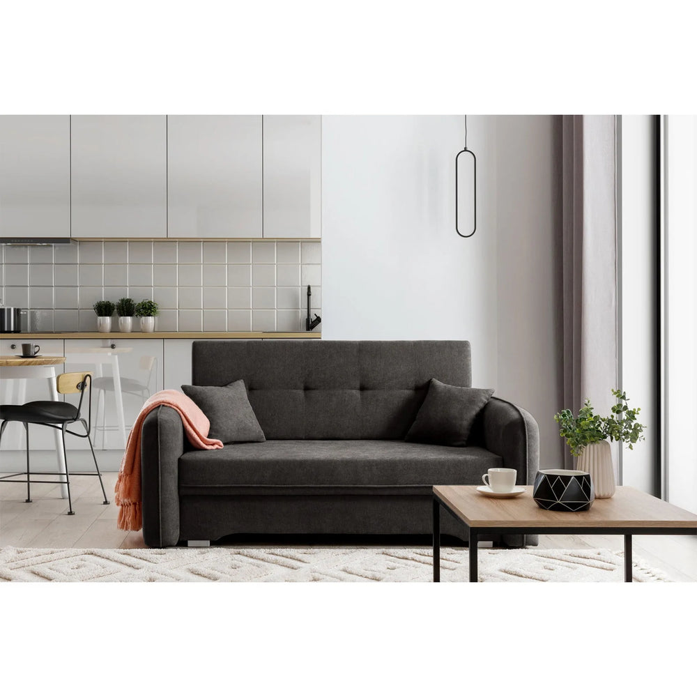 Canapé-lit Laine Condo Style 2 places avec rangement - Gris Foncé