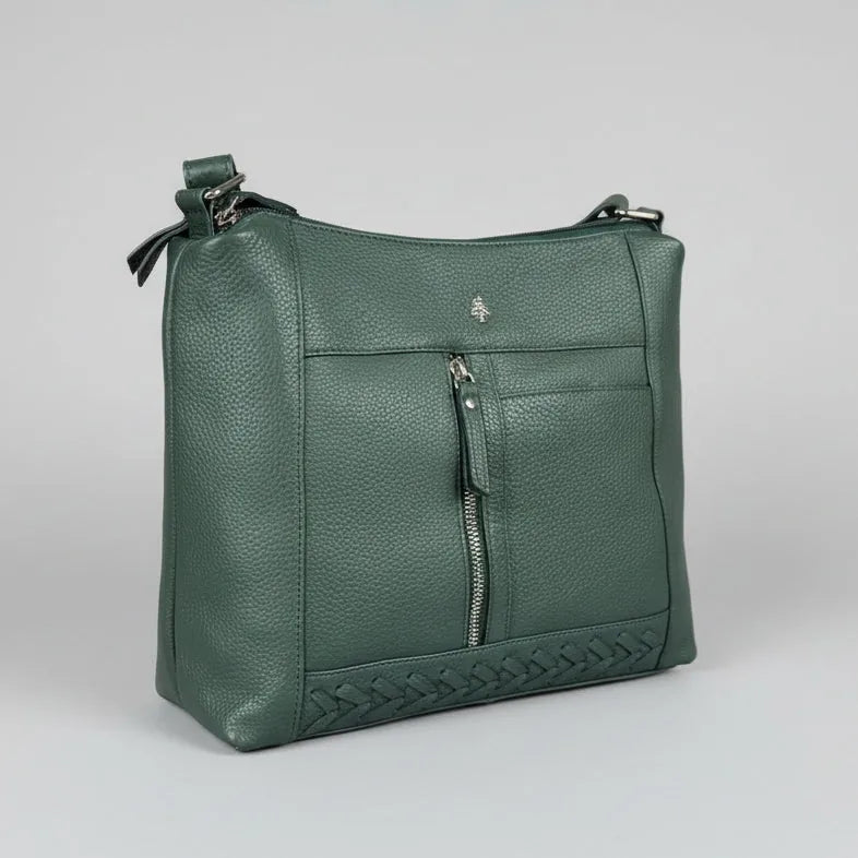 Greenwood Leather Elegant Crossbody Bag. Full-Grain Leather Shoulder Bag