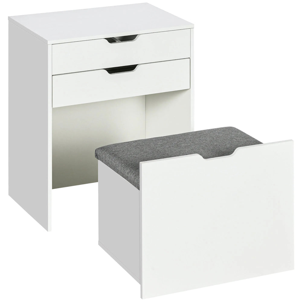 Alice Makeup Vanity Set with Flip Top Mirror-White