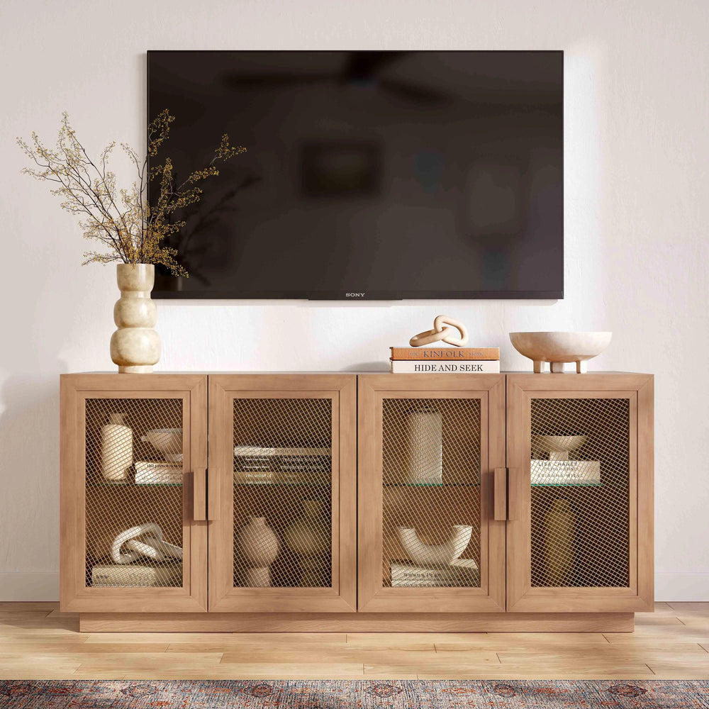 Marais 72" Natural Wood Storage TV Stand/Sideboard - Multiple Colors