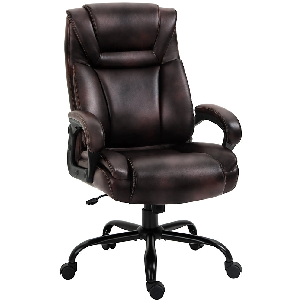 Joel Executive Office Chair with High Back, Adjustable Height and 400LBS Capacity-Brown