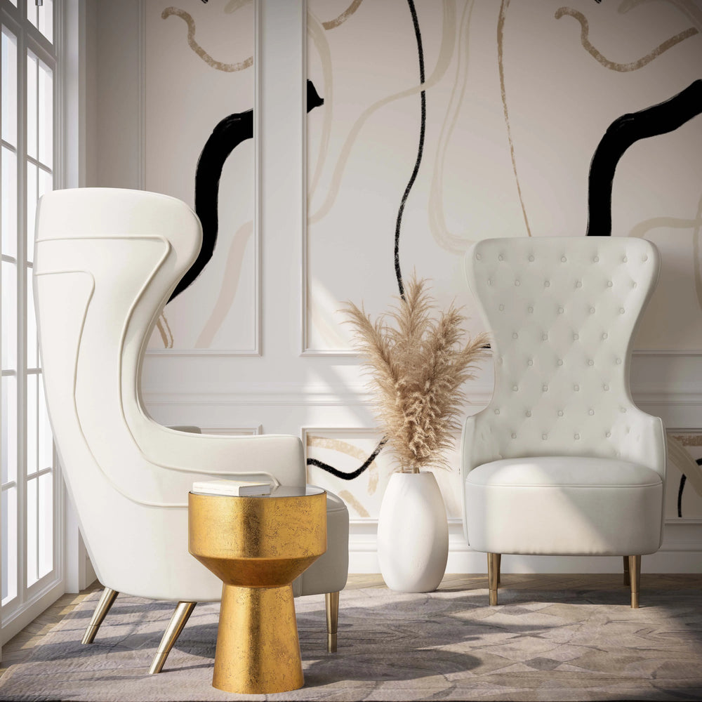Fauteuil d'appoint Sinaia en velours touffeté à dossier haut - Choix de couleurs multiples