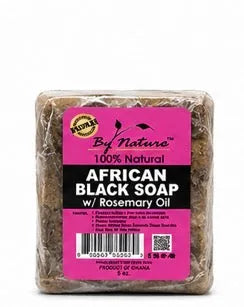 SAVON NOIR AFRICAIN 100% NATUREL BY NATURES AVEC HUILE DE ROMARIN 6.5OZ