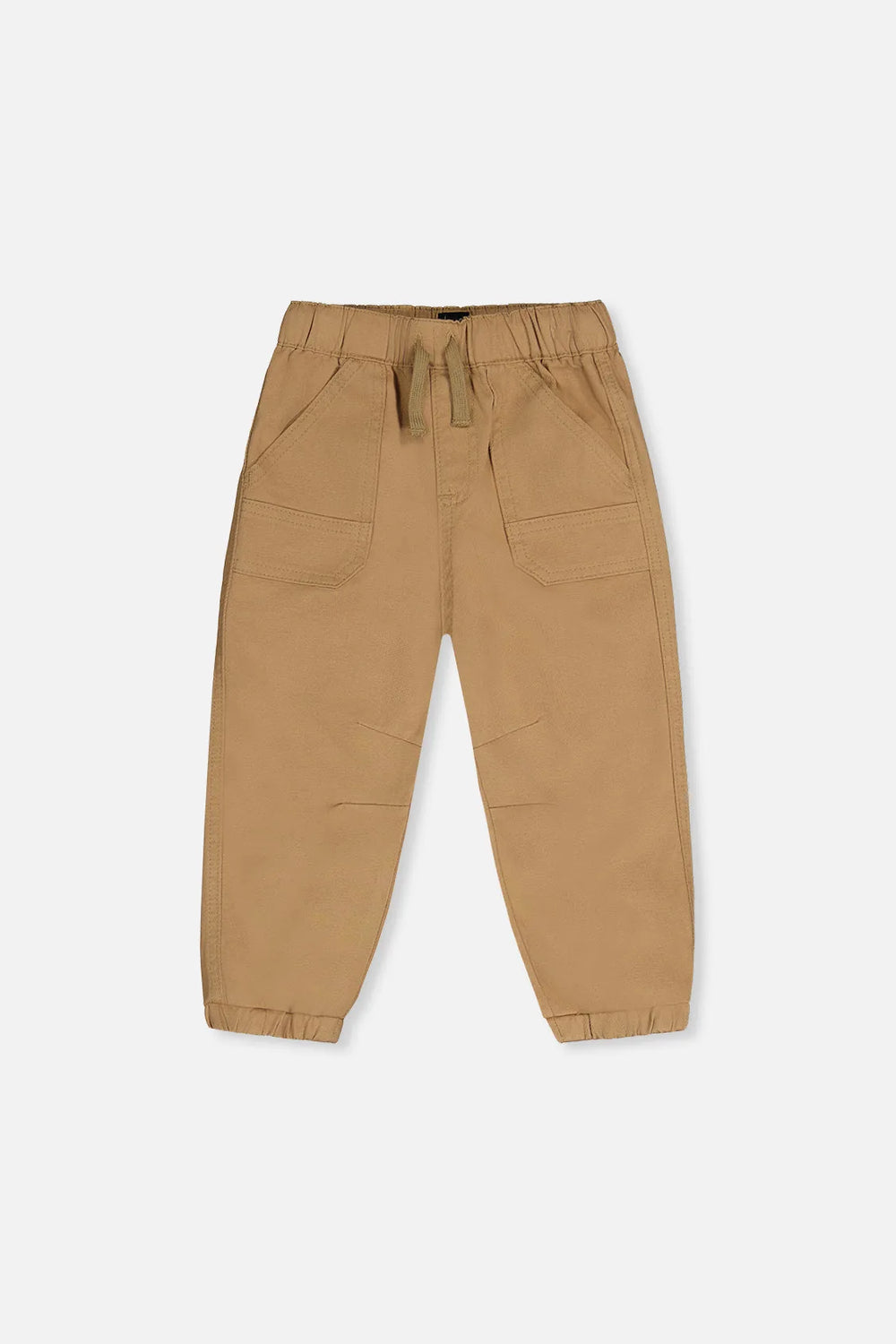 Stretch Canvas Jogger Pants Beige