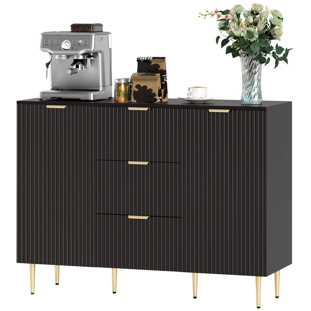 Buffet/Cabinet d'entrée moderne Ellis avec 3 tiroirs - Noir