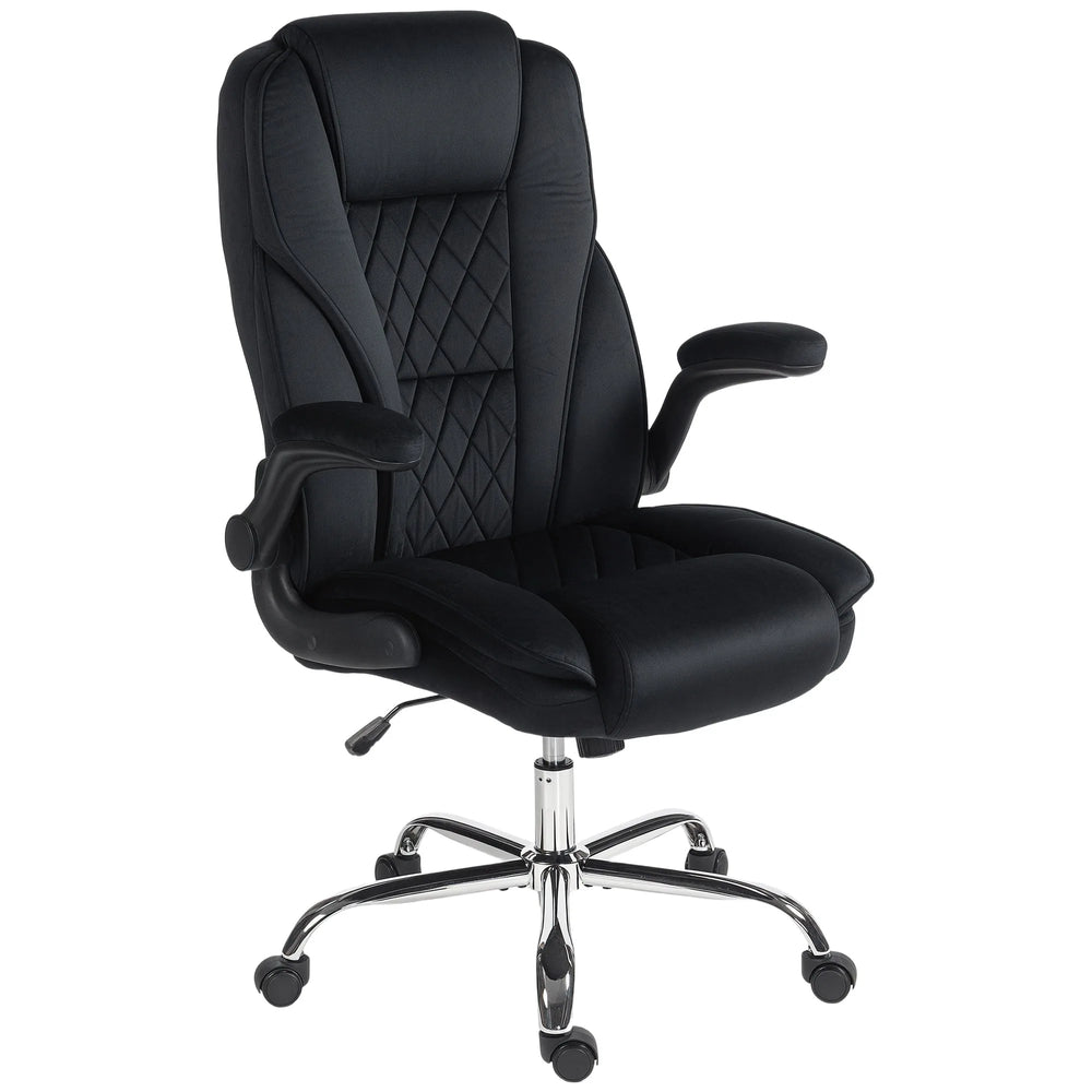 Fauteuil de bureau Hayden en tissu avec accoudoirs rabattables - Noir