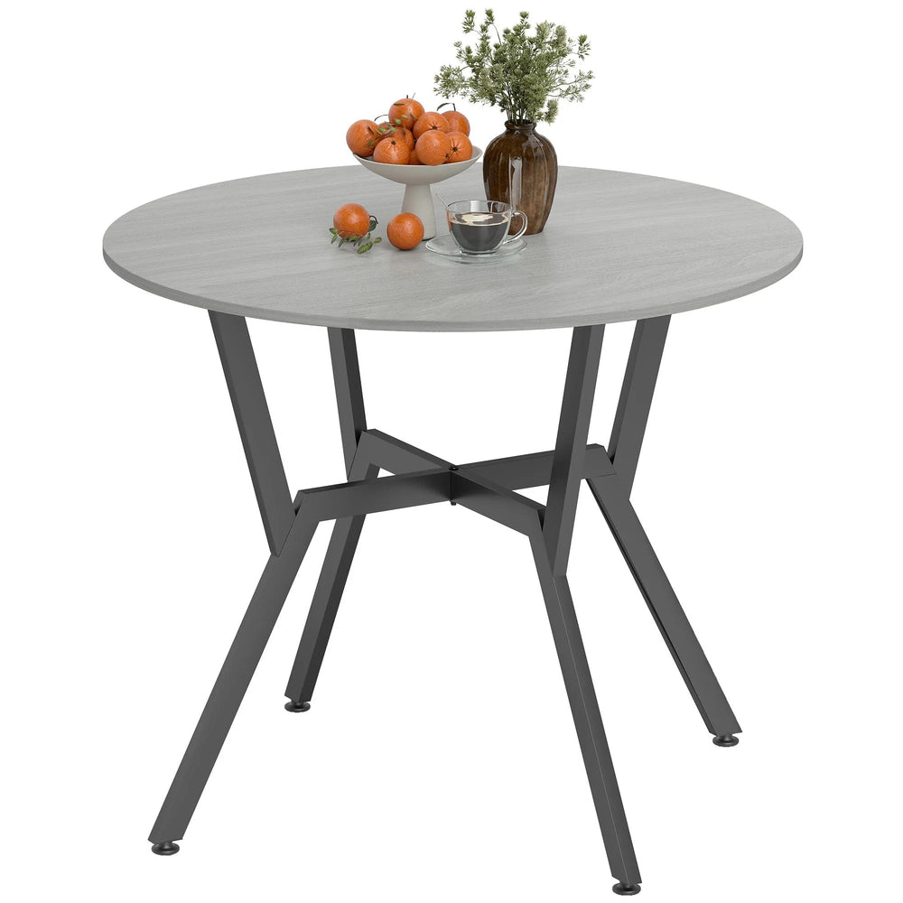 Table de salle à manger ronde Ainsley 35" avec cadre en acier - Gris