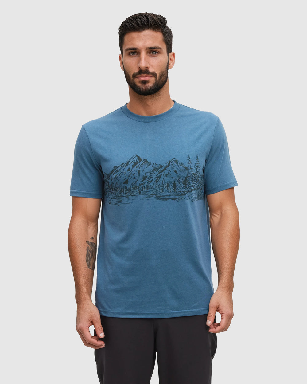 T-shirt à motif de paysage montagneux