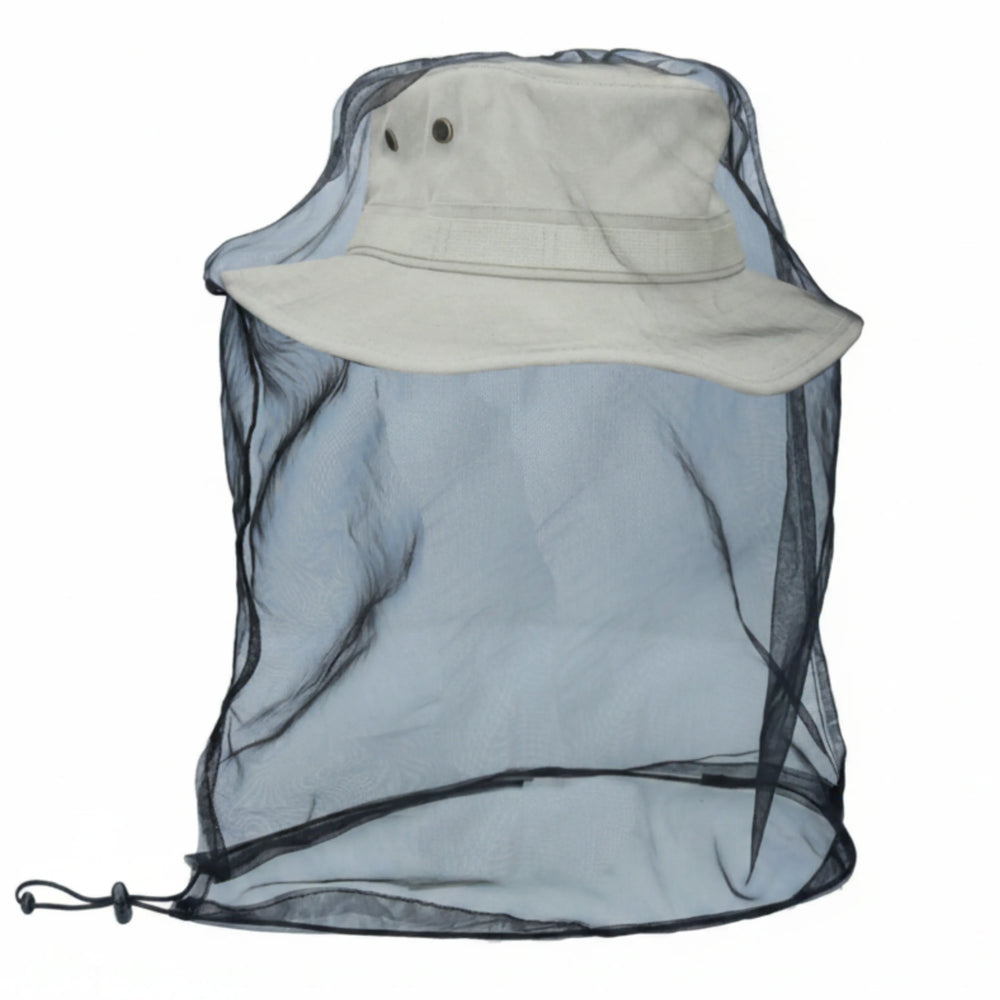Chapeau d'été unisexe CTR Altitude Woodland en coton biologique avec masque anti-insectes escamotable