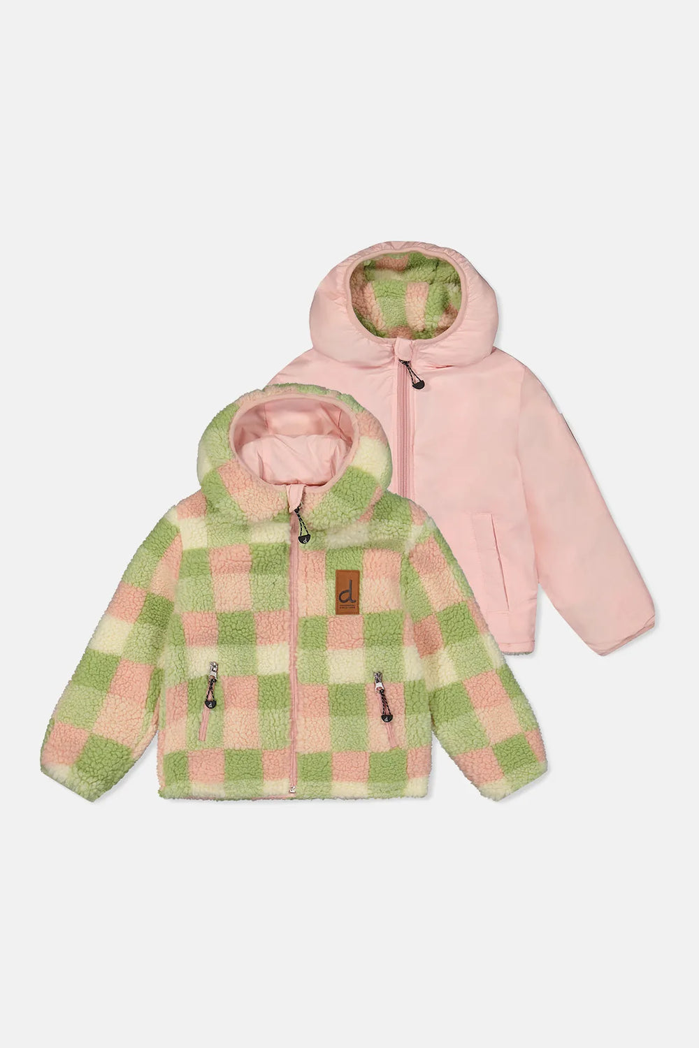 Bébé Veste Réversible Mi-Saison Rose Pâle Poussiéreux
