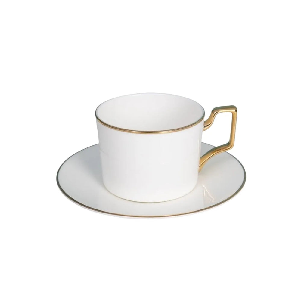 Ensemble de 6 tasses à café et soucoupes en porcelaine 7 oz