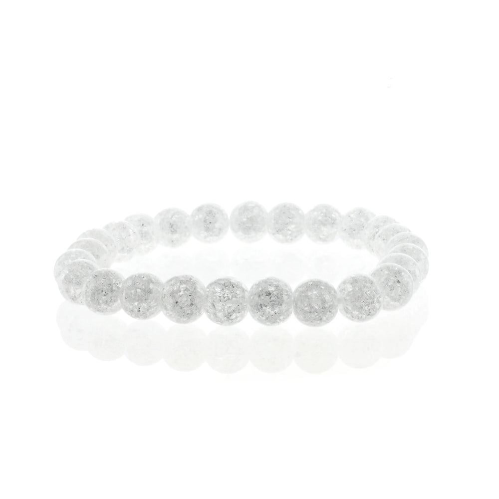 Crackle Quartz Round Bracelet - 8mm