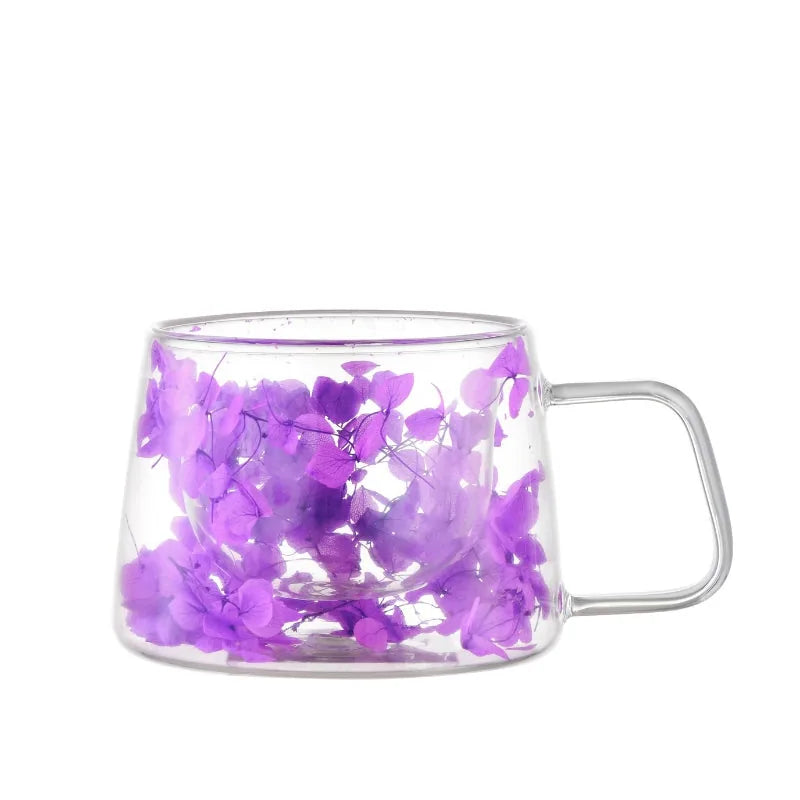 Tasse à café à double paroi avec motif floral 7 oz - 1 pièce