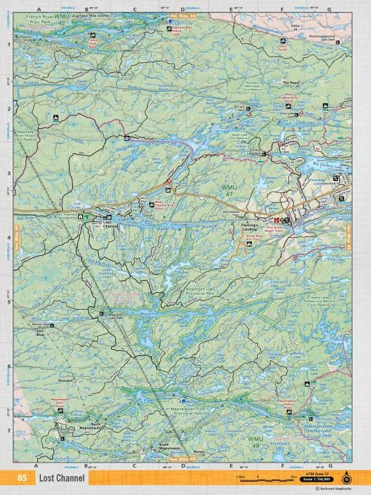 Backroad Mapbooks Carte topographique Lost Channel CCON-85 résistante à l’eau et aux déchirures