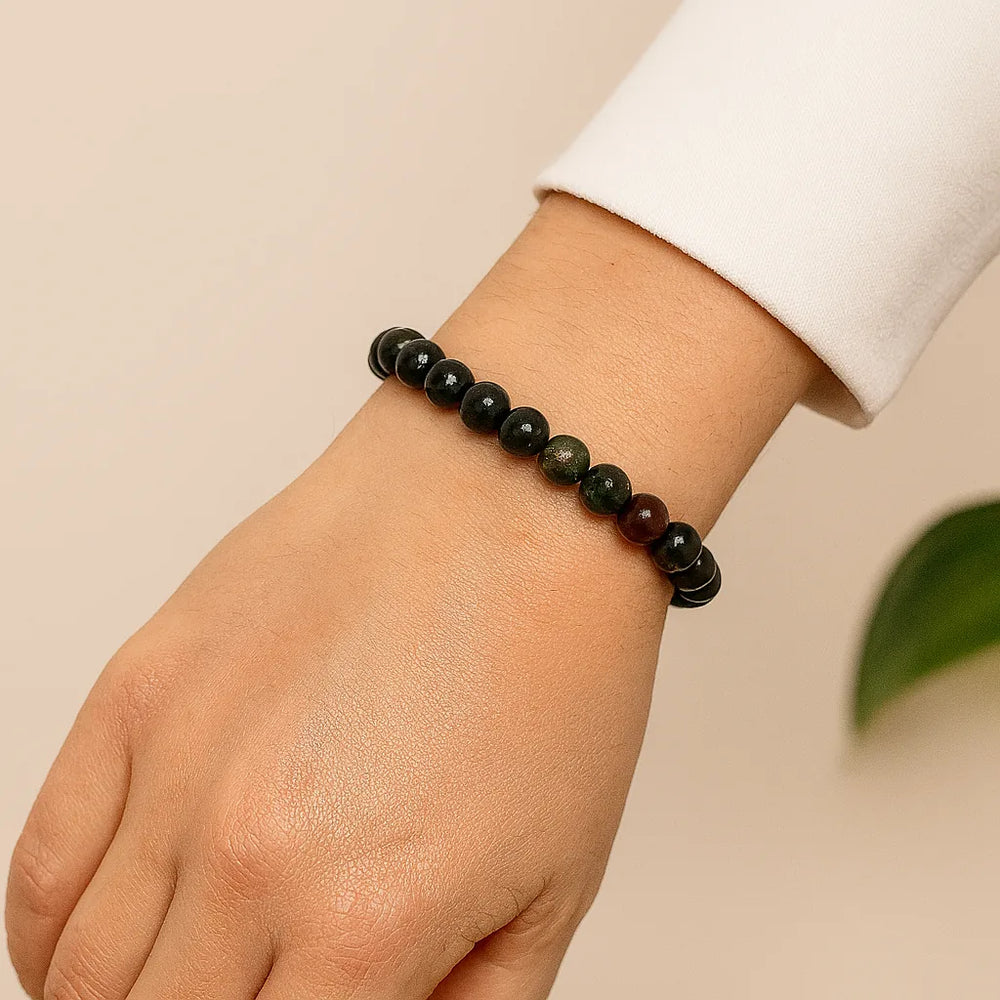 Bloodstone Round Bracelet