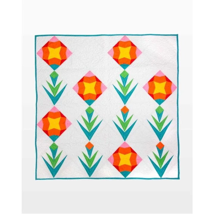 GO! Tulips in the Palm Garden Throw Quilt