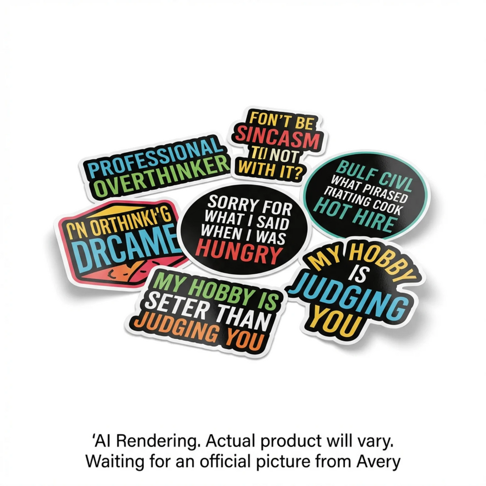 Avery Male Sarcasm Sticker Multipack, 7/pk