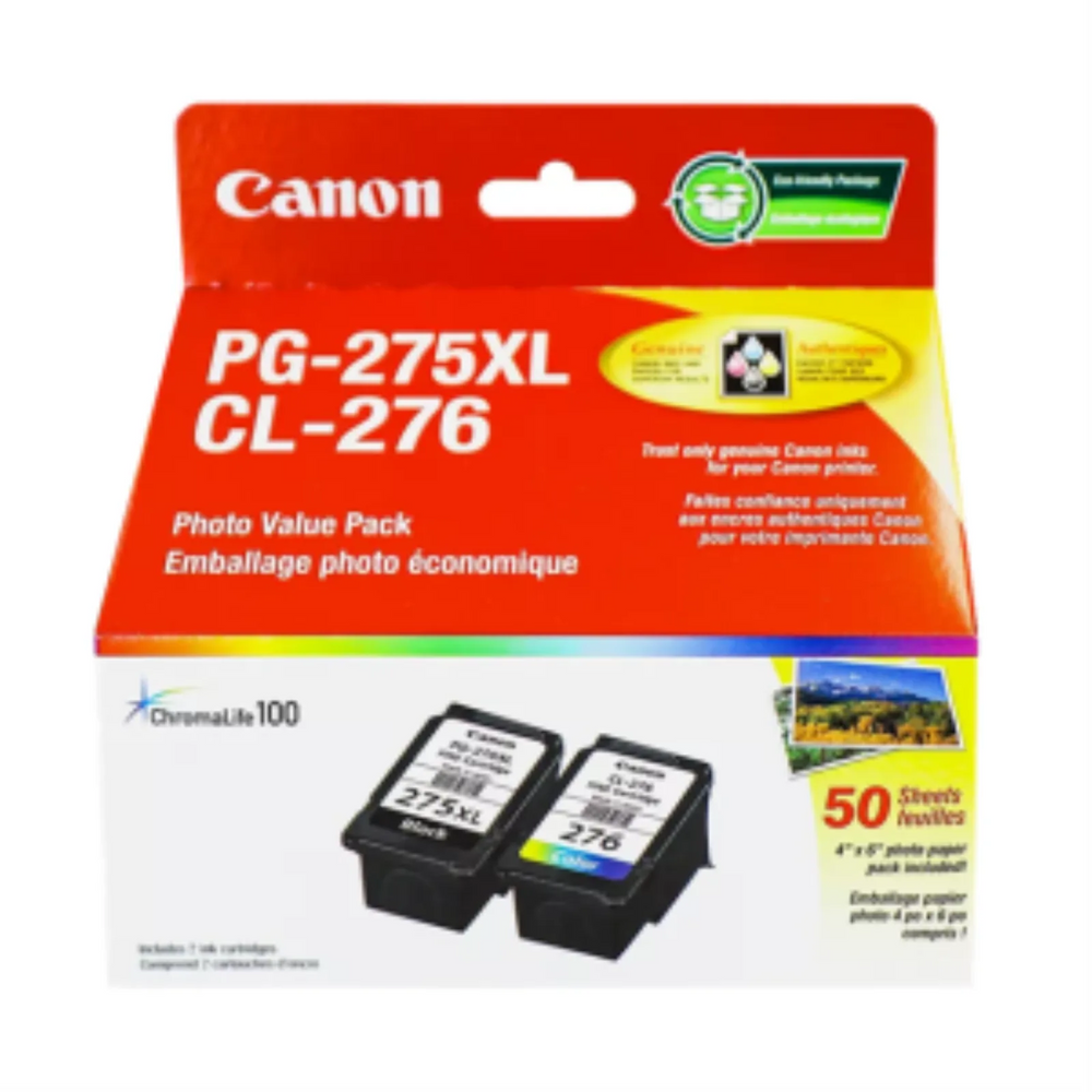 Canon 4981C011 PG-275XL/CL-276 with Paper Photo Value Pack – ChromaLife100