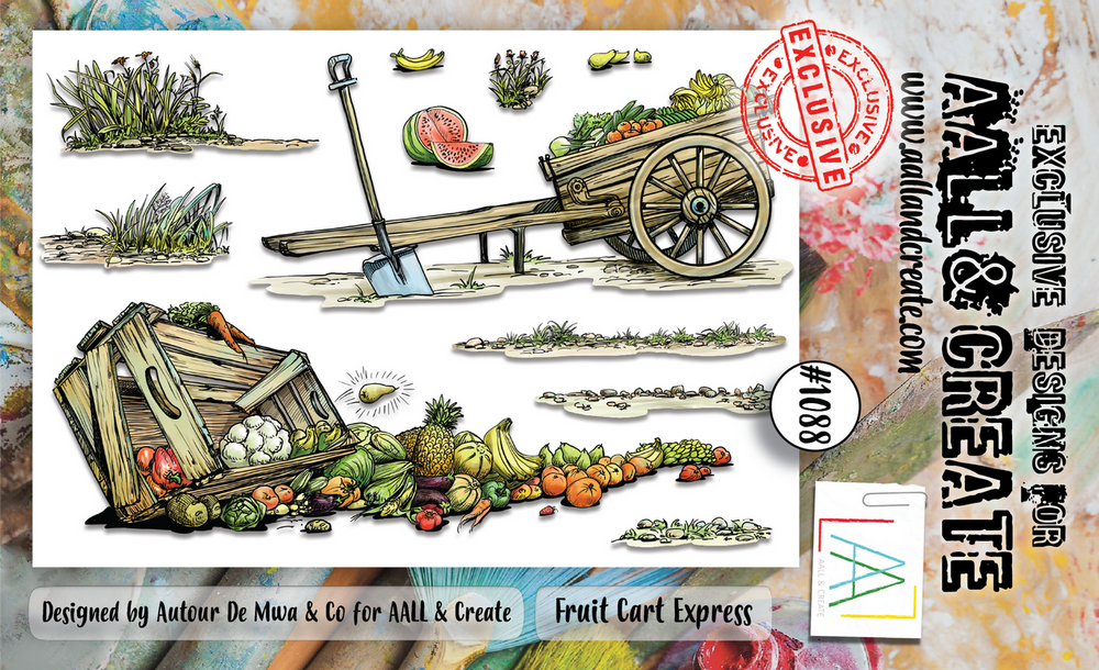 AALL & Create n°1088 - Set de tampons A6 - Chariot à fruits express