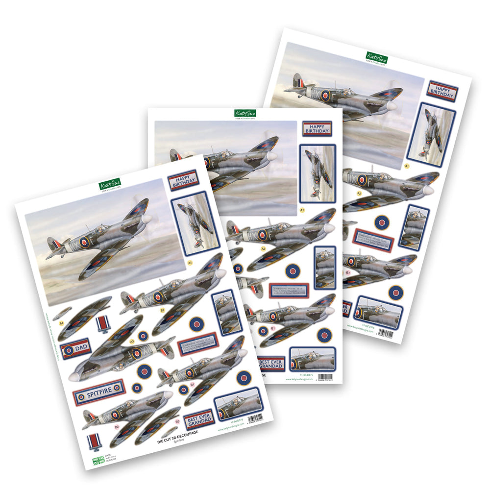 Die Cut Decoupage – Spitfire (Pack Of 3) — Ecstasy Crafts